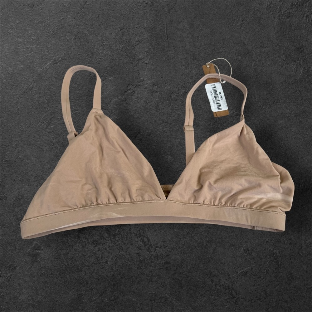 SKIMS Fits Everybody Triangle Bralette Clay Beige BR-TRI-2024 Size L NEW
